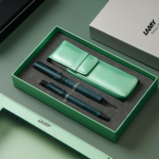 LAMY SAFARI 限量湖水藍筆套禮盒-官網限定款 (森綠藍 限量 鋼珠筆+原子筆)