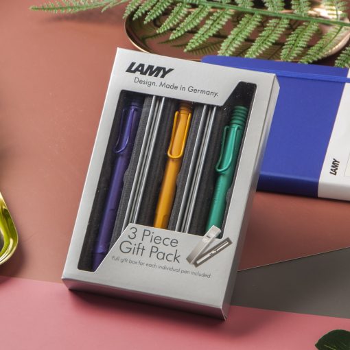 LAMY SAFARI狩獵者系列 限量 CADNY 三入原子筆禮盒 (限定：芒果黃+海水藍+紫羅蘭) 