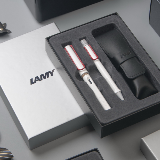 LAMY SAFARI 經典雙入筆套禮盒 (紅白限量 鋼筆+原子筆)