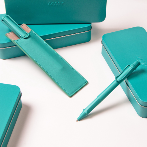 LAMY SAFARI 狩獵者系列 CANDY 限量 原子筆 筆套鐵禮盒 – 海水藍