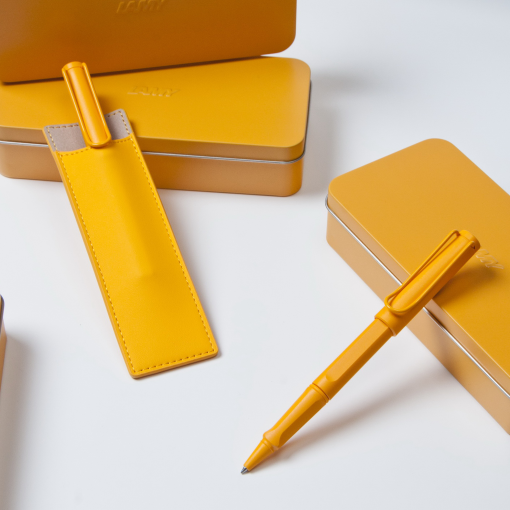 LAMY SAFARI 狩獵者系列 CANDY 限量 鋼珠筆 筆套鐵禮盒 – 芒果黃