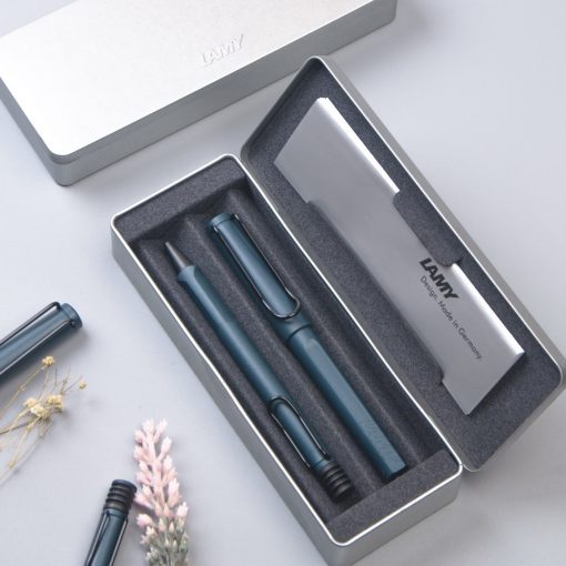 LAMY SAFARI 狩獵者系列 限量森綠藍 鋼珠筆+原子筆組合