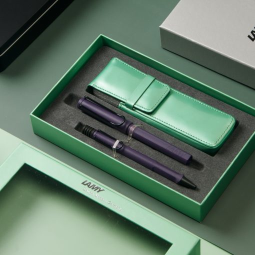 LAMY SAFARI 限量湖水藍筆套禮盒-官網限定款 (紫丁香 限量 鋼珠筆+原子筆)