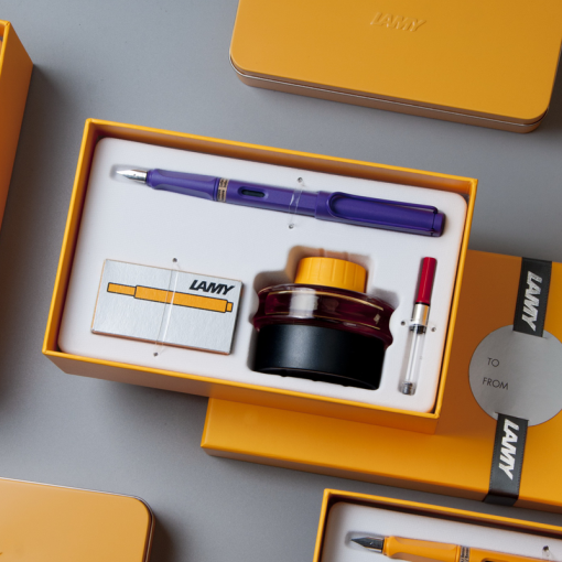 LAMY SAFARI 狩獵者系列 CANDY 限量 鋼筆墨水禮盒 – 紫羅蘭 (筆尖／卡式墨水管需勾選)