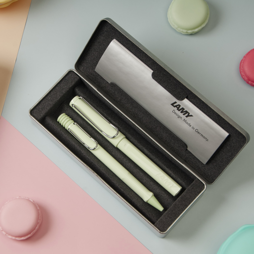 LAMY SAFARI 狩獵者系列 限量 薄荷綠 原子筆+ 薄荷綠 鋼珠筆 鐵盒組