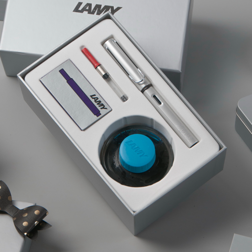 LAMY AL ATAR 鋼筆T52 50ML 墨水禮盒 限量 whitesilver  銀白